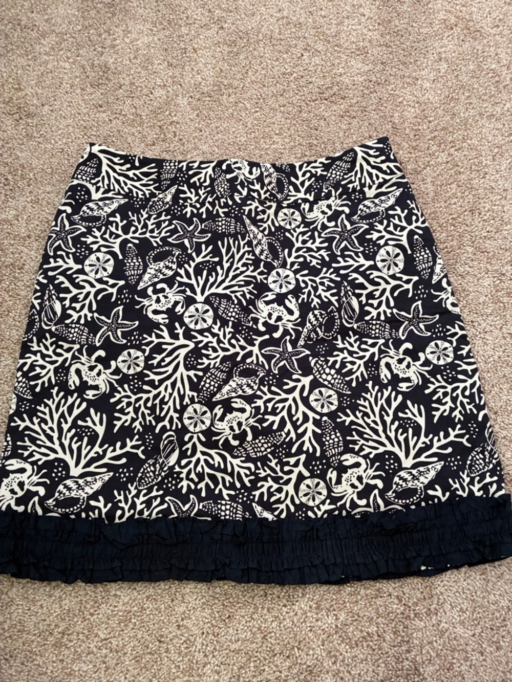 Vineyard Vines Navy and White Sea Life Mini Skirt